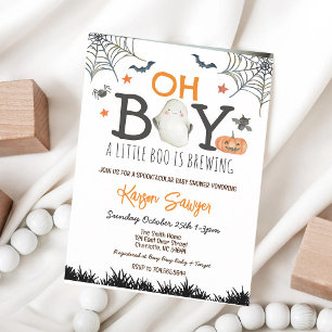 Convite Chuva de Bruxas no Baby Shower de Halloween Oh Men