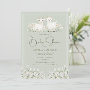 Convite Chuva de Cabritinhos & Margaridas Baby Shower