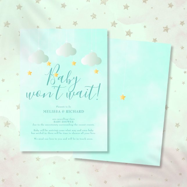Convite Chuva de Cancelamento de Baby Shower pela Internet (Baby Shower Cancellation Shower by Mail Neutral Invitation)