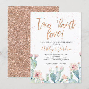 Convite Chuva de Casais Rose Gold Taco ''bout Love