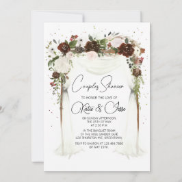 Convite Chuva de Casal Arco Floral Borgonha Temperamental