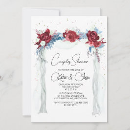Convite Chuva de Casal Arco Floral Borgonha Temperamental
