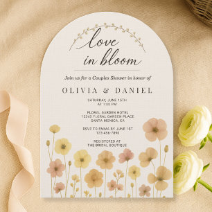 Convite Chuva de Casal Boho Floral Love In Bloom