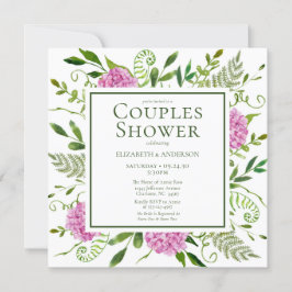 Convite Chuva de Casal com Hortênsia Rosa