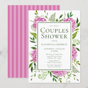 Convite Chuva de Casal com Hortênsia Rosa