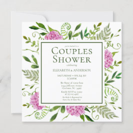 Convite Chuva de Casal com Hortênsia Rosa