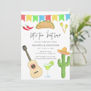 Convite Chuva de Casal do Taco da Festa Mexicana 'bout Amo