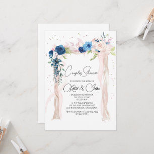 Convite Chuva de Casal Floral Arco Borgonha Temperamental