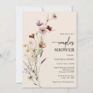 Convite Chuva de Casal Floral Boho