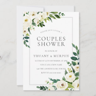 Convite Chuva de Casal Floral Linda Maravilhosa Elegante