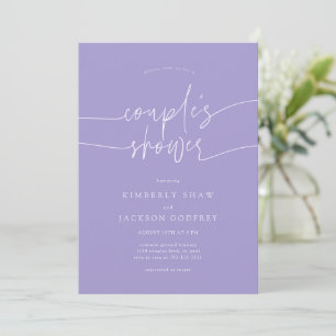 Convite Chuva de Casal Roteiro Minimalista Violeta