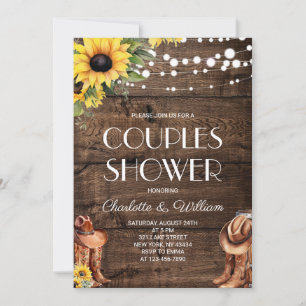 Convite Chuva de Casal Sunflower Western
