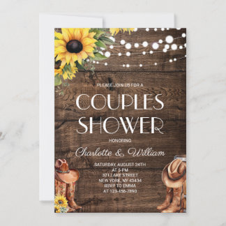 Convite Chuva de Casal Sunflower Western