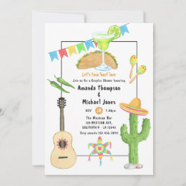 Convite Chuva de Casal Taco de Festa Mexicana 'bout Amor