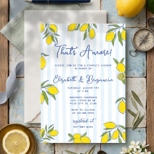 Convite Chuva de Casamento Amore com Limões Desenhados à M
