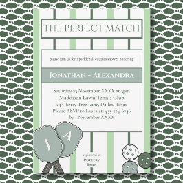 Convite Chuva de Casamento Casal de Pickleball Casal Perfe
