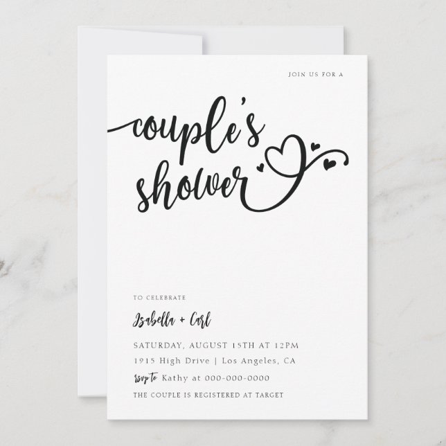 Convite Chuva de Casamento Corações (Frente)