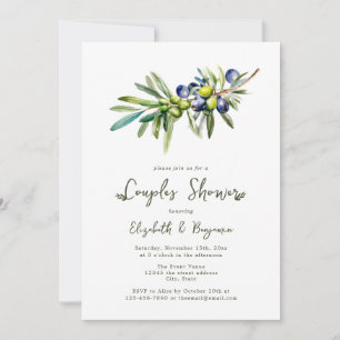 Convite Chuva de Casamento de Casais com Ramo de Oliveira