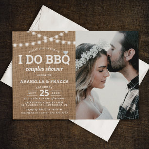 Convite Chuva de Casamento de Casais Rustico I Do BBQ