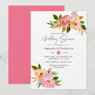 Convite Chuva de Casamento Floral de Primavera