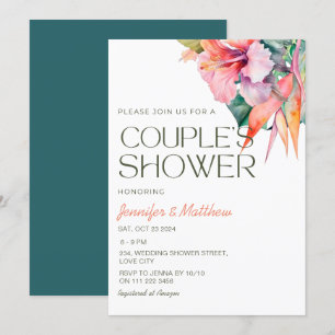Convite Chuva de Casamento Havaiana Floral Tropical Hibisc