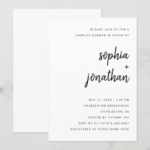 Convite Chuva de Casamento Minimalista Moderna Casais