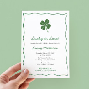 Convite Chuva de Casamento Moderno Squiggle St Patricks Da