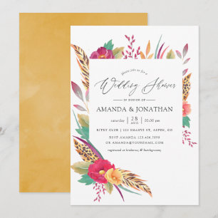 Convite Chuva de casamento safari em aquarela