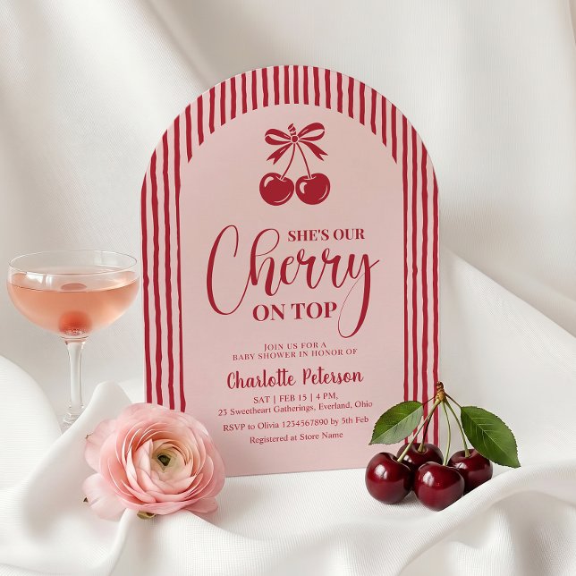 Convite Chuva de Cerejas no Baby Shower (Criador carregado)