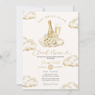 Convite Chuva de Champagne Elegante Chuveiro de Noiva Neut