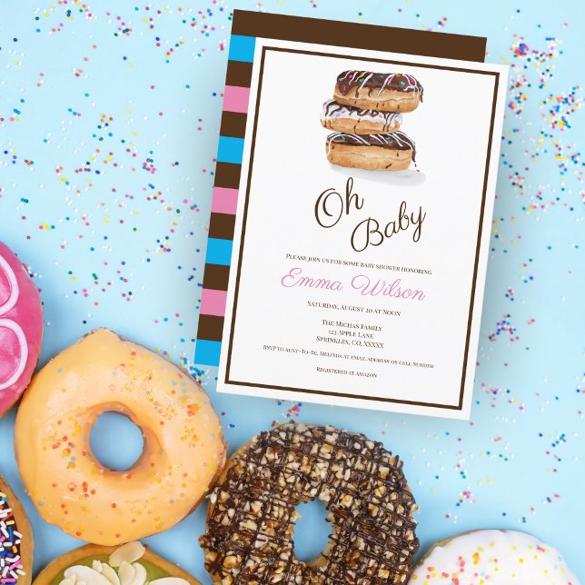 Convite Chuva de Chocolate em Aquarela para Chá de Bebê  (Criador carregado)