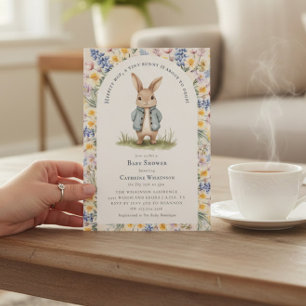 Convite Chuva de Coelhinhos em Aquarela Baby Shower