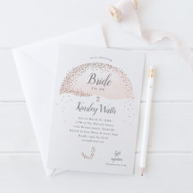Chuva de Confete Rosa Dourado Elegante para Chá de