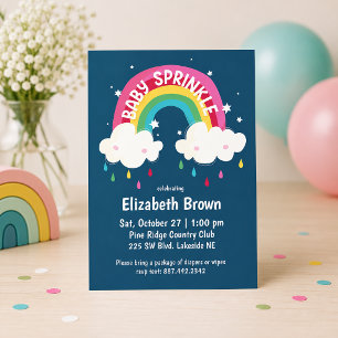 Convite Chuva de Confetes Colorida Baby Shower Fofa