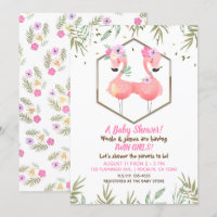 Chuva de Cor Aquarela Tropical Dois Flamingos Rosa