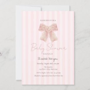 Convite Chuva de cor-de-rosa em aquarela Baby Shower