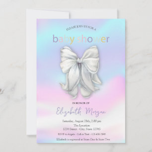 Convite Chuva de Cores Arco Holográfico Baby Shower