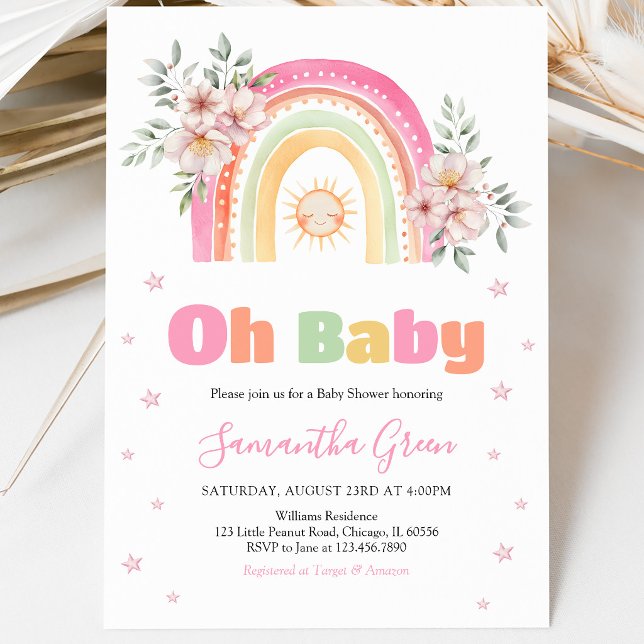 Convite Chuva de Cores Baby Shower (Criador carregado)