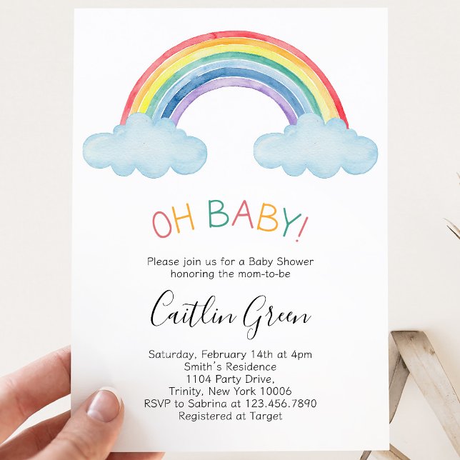 Convite Chuva de Cores Baby Shower (Criador carregado)