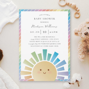 Convite Chuva de Cores Babyshower Neutro