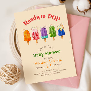 Convite Chuva de Cores Chupeta de Verão Baby Shower