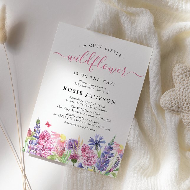 Convite Chuva de cores de aquarela Baby Shower de flores s (Criador carregado)