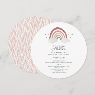 Convite Chuva de Cores em Aquarela para Chás de Bebê Elega