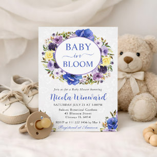 Convite Chuva de Cores Lilás e Creme para Chá de Bebê
