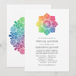 Convite Chuva de Cores Mandala Indiana Virtual