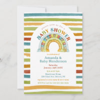 Chuva de Cores Menino Boho Arco-Íris Baby Shower