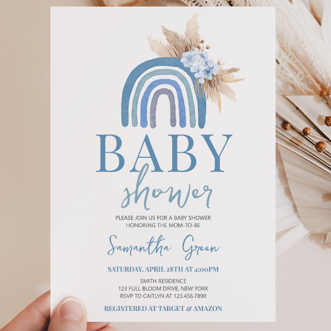 Convite Chuva de Cores para o Menino: Baby Shower (Criador carregado)