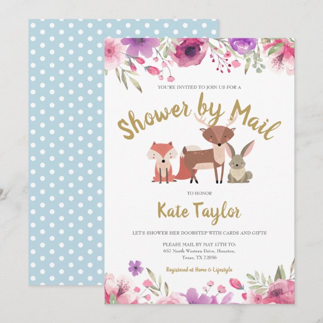 Convite Chuva De Correio De Longa Distância (Frente/Verso)