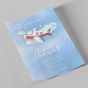 Convite Chuva de Doces Aeroplano Baby Shower