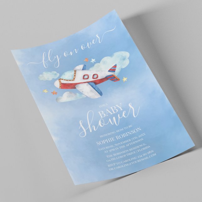 Convite Chuva de Doces Aeroplano Baby Shower (Criador carregado)